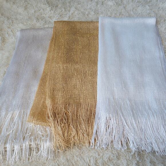 Metallic Open Knit Scarf Set of 3 - Picture 6 of 6